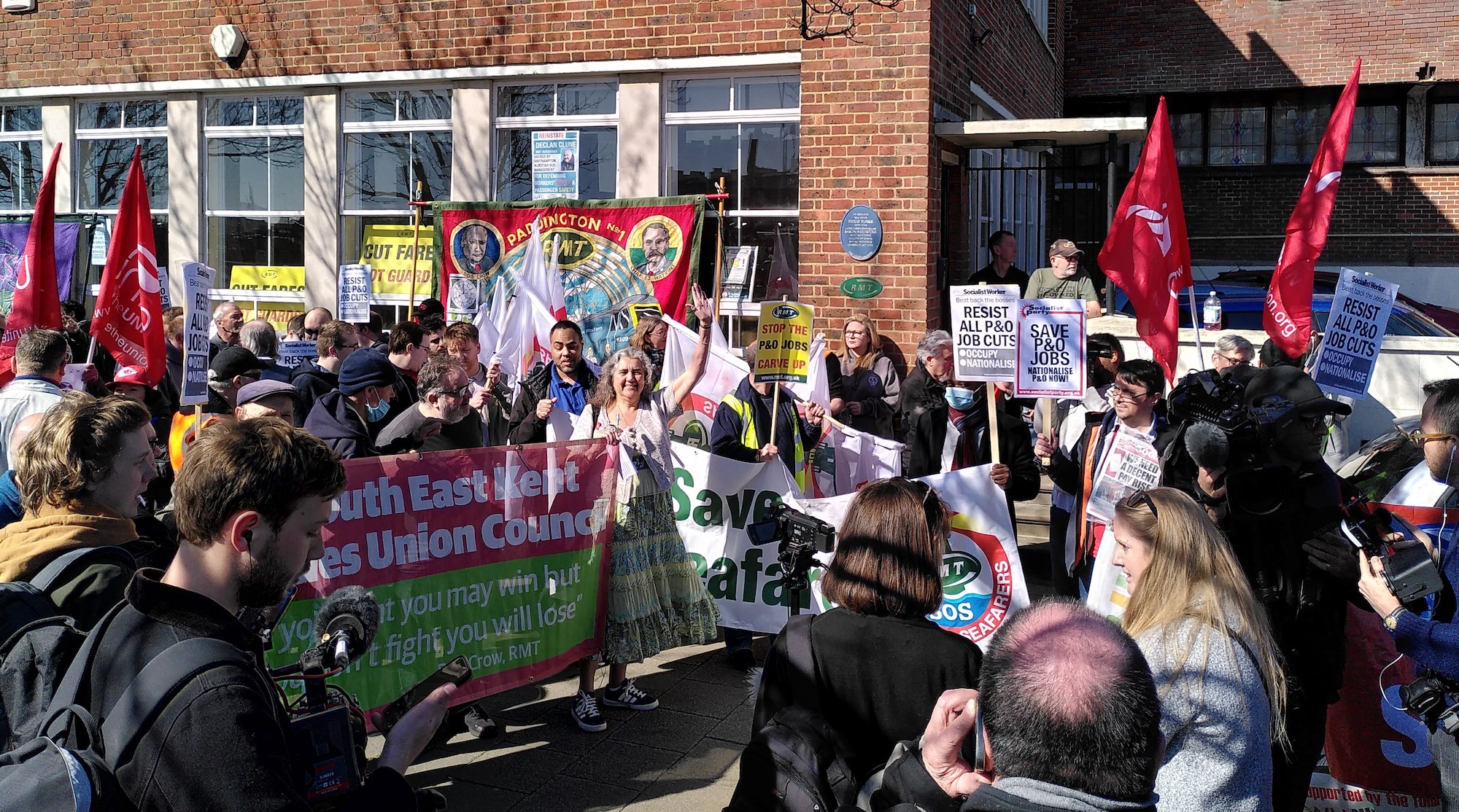 RMT protest over P&O sackings