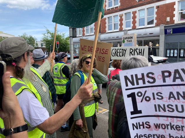 Cost of living protestors in Broadstairs